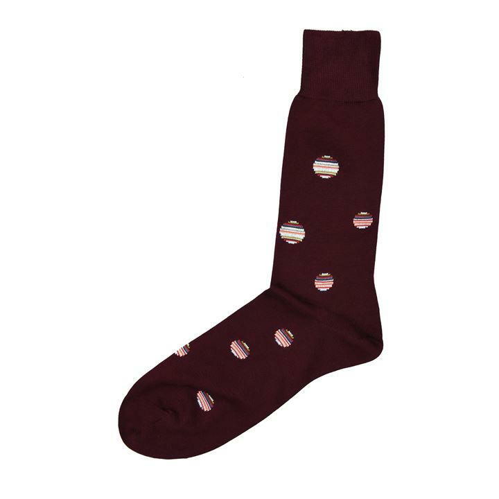 PAUL SMITH Multi Stripe Polka Sock   One size: