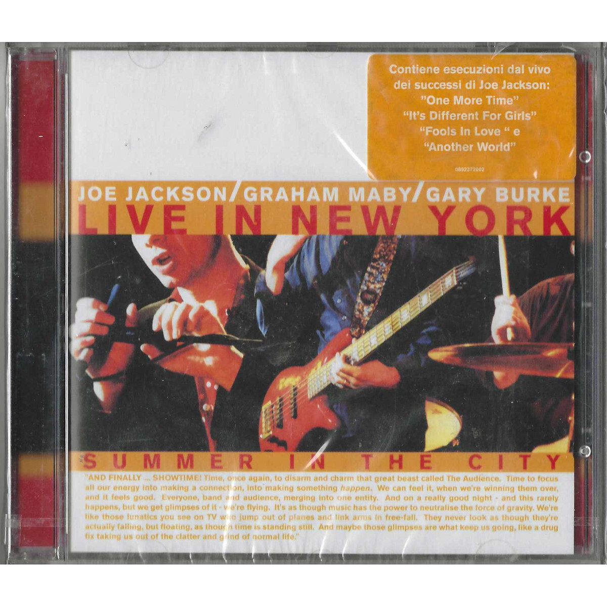 Joe Jackson CD Summer In The City / Sony Classical – SK 89237 Sealed
