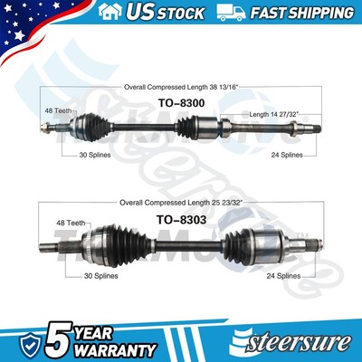 Front CV Axle Shaft TrakMotive for 2013 2014 2015 2016 2017-2018 Toyota Avalon
