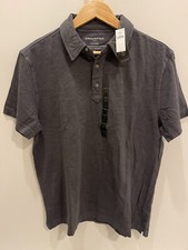 NWT Banana Republic Mens Gray Luxe Touch Polo SHIRT SZ L runs smaller 