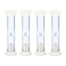 1 Minute Sand Timer, 4Pcs Small Sandy Clock, Count Down Sand Glass White