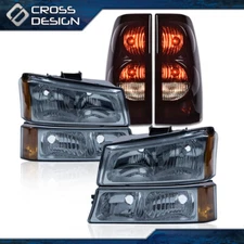 Headlight Lamps & Tail Lights Black Fit For 03-06 Chevrolet Silverado