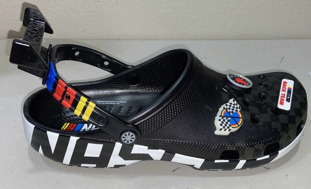 NASCAR Crocs Classic Clog Shoes Slip On Racing Jibbitz Men