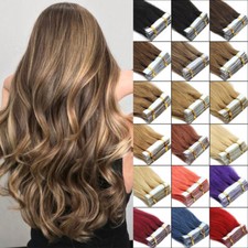 Tape In Hair Extensions Human Hair Remy Invisible Skin Weft Balayage Thick 200g