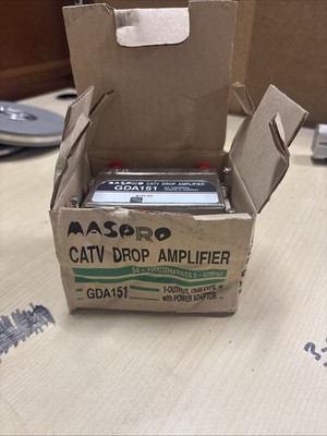 Maspro CATV Drop Amplifier 54 1000 MHz Pass 5-40 MHz NOB NOS 8 Output W/ Adapter