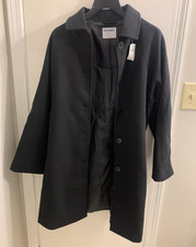 Old Navy Womens Black Wool Blend Car Coat M L...