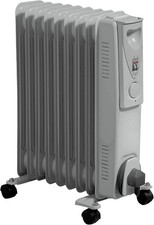 Daewoo 2000W Oil Filled Radiator, Thermostat & Temperature Control White HEA1141