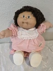 Vintage 1983 Cabbage Patch Doll W/Pink Dress Brown Hair & Eyes  16" Tall