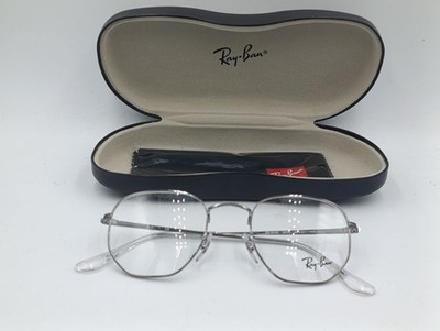Ray-Ban RB6448 2502 Brille Silber Metall Hexagonal 48-21 145 inkl. Etui Neu