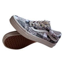 Vans Old Skool Patchwork Floral Sneakers Low Top Pink Black White Womens Size 8