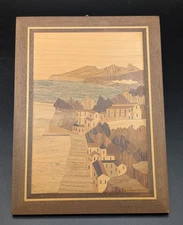 VTG Italy Inlaid Wood Marquetry Picture Botteguccia Sorrento Italy Amalfi Coast