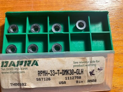 DAPRA Carbide Inserts - RPMH-33-T-DMK30-GLH - NEW ! Qty. 7