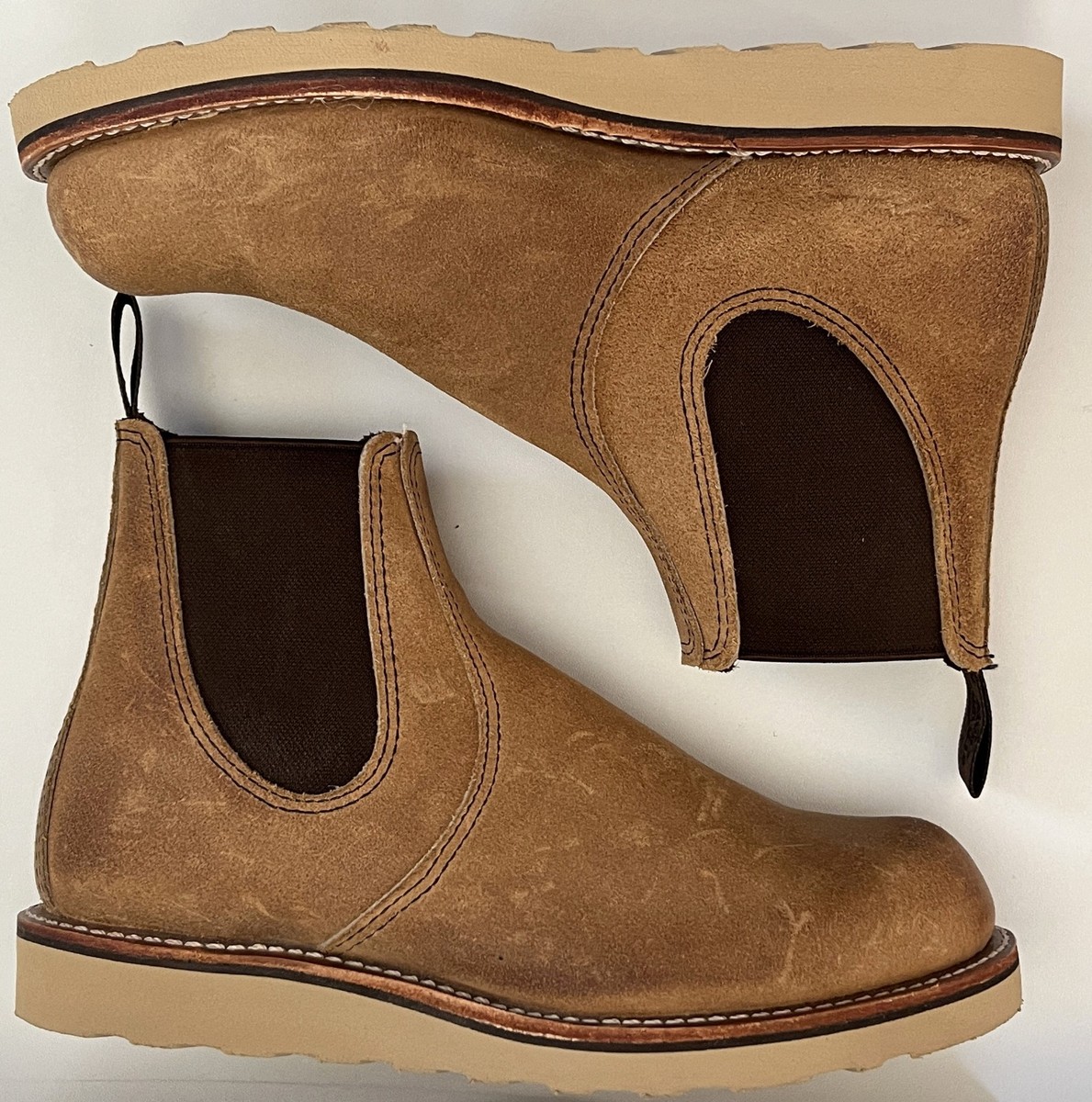 RED WING Hawthorne Classic Chelsea Tan Leather Pull On Boots 3192