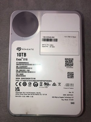 SEAGATE 10TB EXOS X16 SAS ST10000NM002G 3.5  HDD PN:2MU203-038
