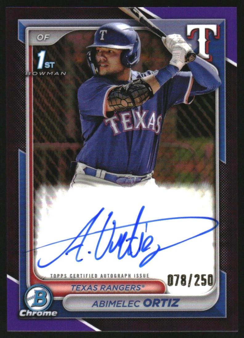 2024 Bowman Chrome Prospect Autographs Purple #CPAAO Abimelec Ortiz Auto /250