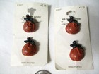 New Vtg  22 La Mode  Fun Hand Painted Cottage Santa Crayon Pumpkin Button Lot — photo 6