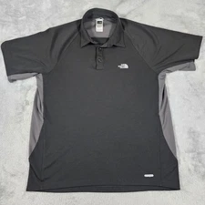 The North Face Polo Shirt Mens Large Black Gray VaporWick Performance Golf Tech