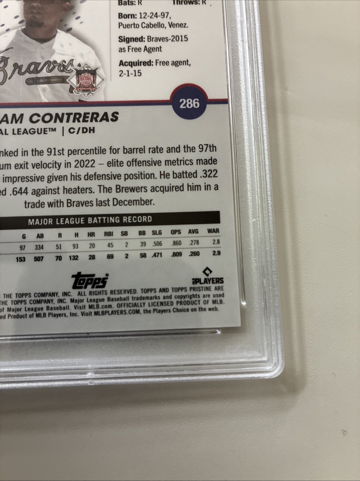 WILLIAM CONTRERAS 2023 Topps PRISTINE graded card PSA GEM MINT 10 black TRUE 1/1 view 22