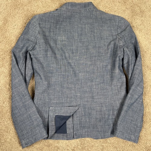 J Crew Blazer Womens 2 Blue Cotton Lightweight Jacket Business Resort Academia - Picture 8 of 9
