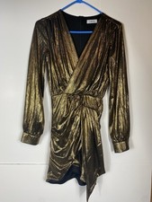 Lilyful Metallic Dress Small Mini Shimmery Cocktail Evening
