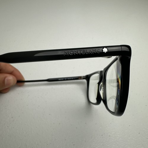 Montatura occhiali da vista Montblanc MB0012OZ 001 nero lucido quadrato bordo intero 54-18-145 - Foto 14 di 15