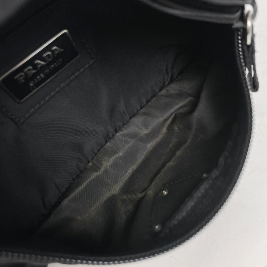 PRADA Waist Bag VA0252 Plate Tessuto Nylon Black 27cm #BS1990 thumbnail 5