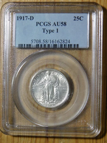 1917 D Type 1 Standing Liberty Quarter *PCGS AU 58*