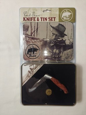 Fred Bear Commemorative Knife and Tin Set With Traditional Medallion - A100HT