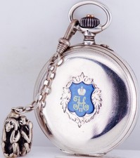 Antico Tasca Orologio Pavel Buhre Smalto Argento Premio Zar Nicholas II Imperial