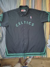 Nike Boston Celtics Warm-Up Jacket Shirt Black, Size 3XL Button Up
