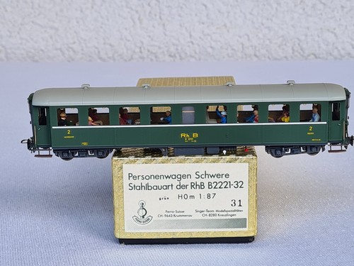 TOP Rarität Ferro-Suisse RhB HOm 1:87 Personenwagen B 2231 Vitrinenmodell OVP | Zustand: Gebraucht