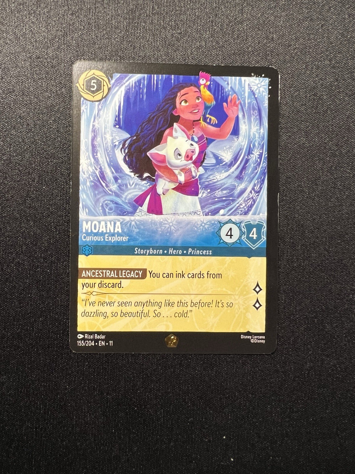 Disney Lorcana Moana Curious Explorer Winterspell EN 11 155/204 Legendary