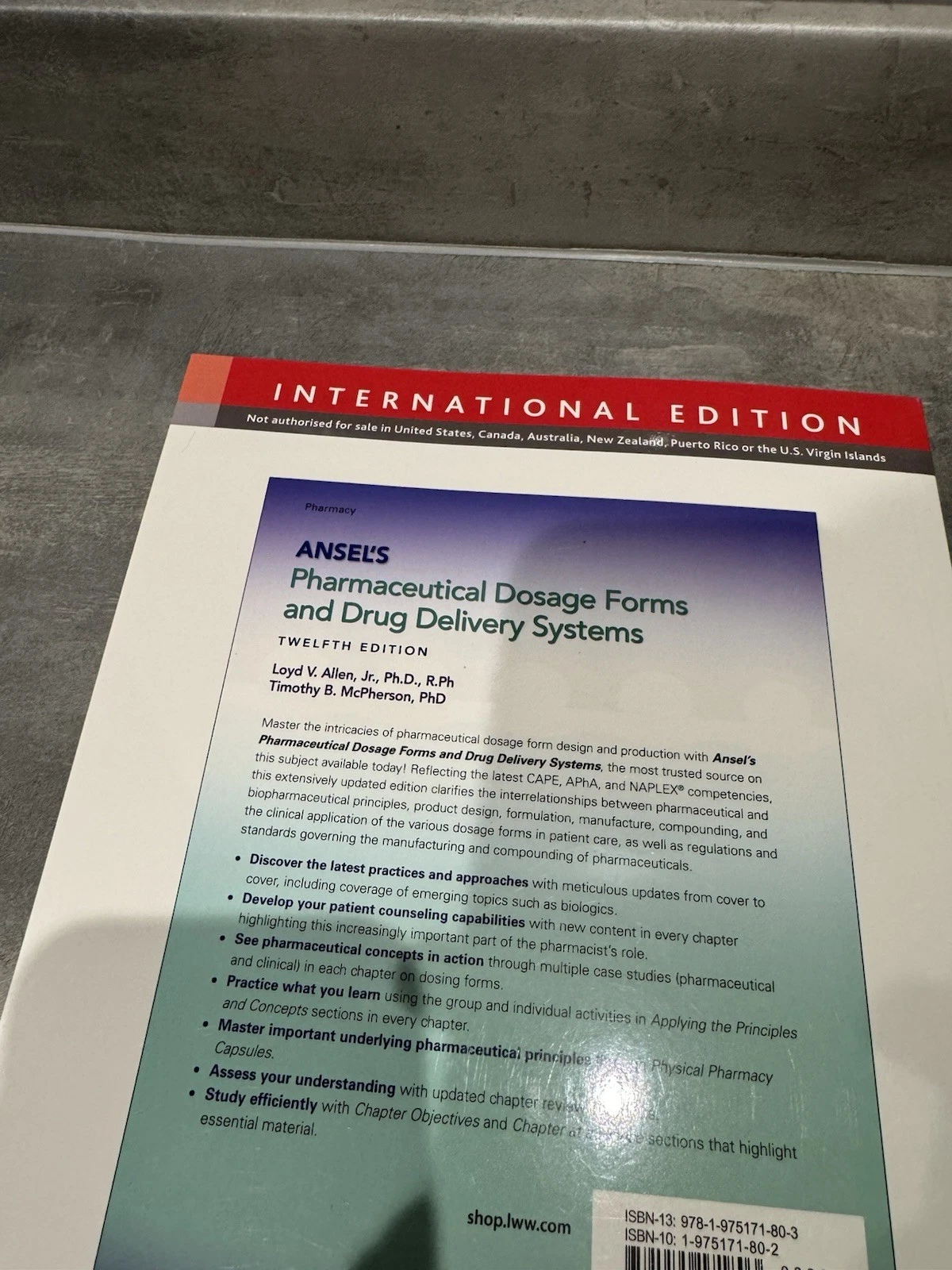 Ansel's Pharmaceutical Dosage Forms and Drug Delivery Systems 12th Edition New 6