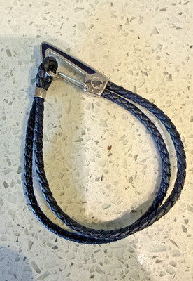 Montblanc  Woven Leather & Stainless Bracelet - Navy with Navy Clip