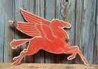 Vintage Die-cut Mobil Pegasus Gas Oil Porcelain Metal Sign