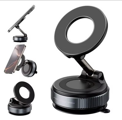 17 Magnetic Car Phone Holder K007   Vacuum Base, 360° Adjustable, Foldable Mount