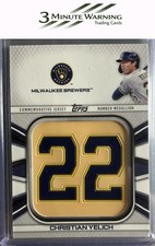 2022 Topps #JNM-CY Christian Yelich Player Jersey Number Medallion