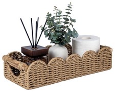 Bathroom Basket Organizer, Toilet Decor Basket W/Cut Out Handle