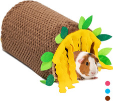 Guinea Pig Fleece Tunnel Hideout House with Reversible Mat for Small Animals
