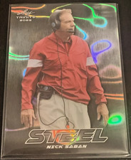 Nick Saban 2023 Leaf Trinity Steel Lava Silver #S60