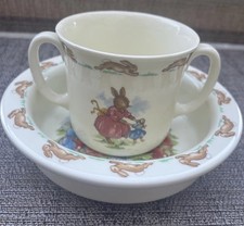 Royal Doulton 1936 Bunnykins Bone China, Childs 2 Piece Set Bowl Cup