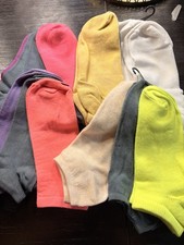 Unisex Multicolor Solid Ankle Socks 3 Pairs One Size Blend Casual Everyday