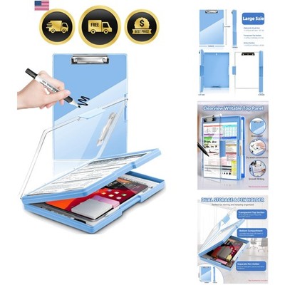 Clearview Clipboard with 2 Storage, Dry Erase 8.5x11 Heavy Duty ClipBoards - ...
