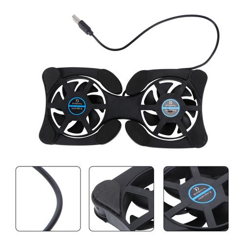 Notebook Cooler Travel Office Computer Fan Pad Black Laptop Cooling Fans Stand - 第 3/12 張圖片