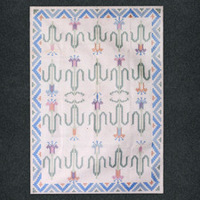 Handwoven Cotton Dhurrie Kilim Rug Color Beige and Blue Design Carpet Rug