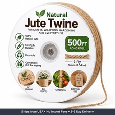 Natural Twine String 500 ft Jute Twine For Crafts And Gardening Brown