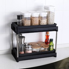 Pull Out Drawer Cabinet Organizer Kitchen Storage Rack Comes With 2 Hooks