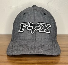 FOX Racing Flexfit Gray Fitted Baseball Cap Fox Head Logo S/M Motocross Adult