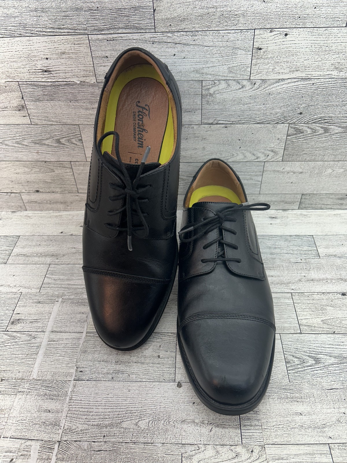 SAOLA Scarpe Florsheim uomo taglia 10 5D nere pelle punta cappuccio Oxford Comfortech formali