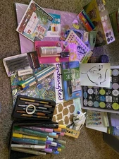Art Crafts Junk Journal Supplies Mixed Lot New And Used Tons Of Stuff In Here